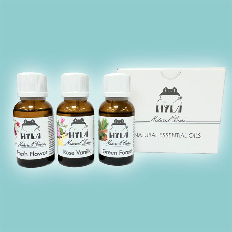 COFFRET 3 HUILES ESSENTIELLES NATURELLES HYLA (FreshFlower, RoseVanilla, GreenForest)